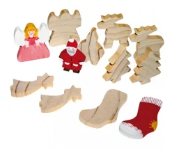 Tout Pour le Jeu 12 sujets de Noël en bois naturel à décorer