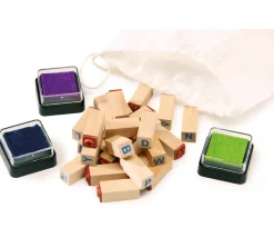 Tout Pour le Jeu 26 Tampons lettres de 1 cm + 3 encreurs