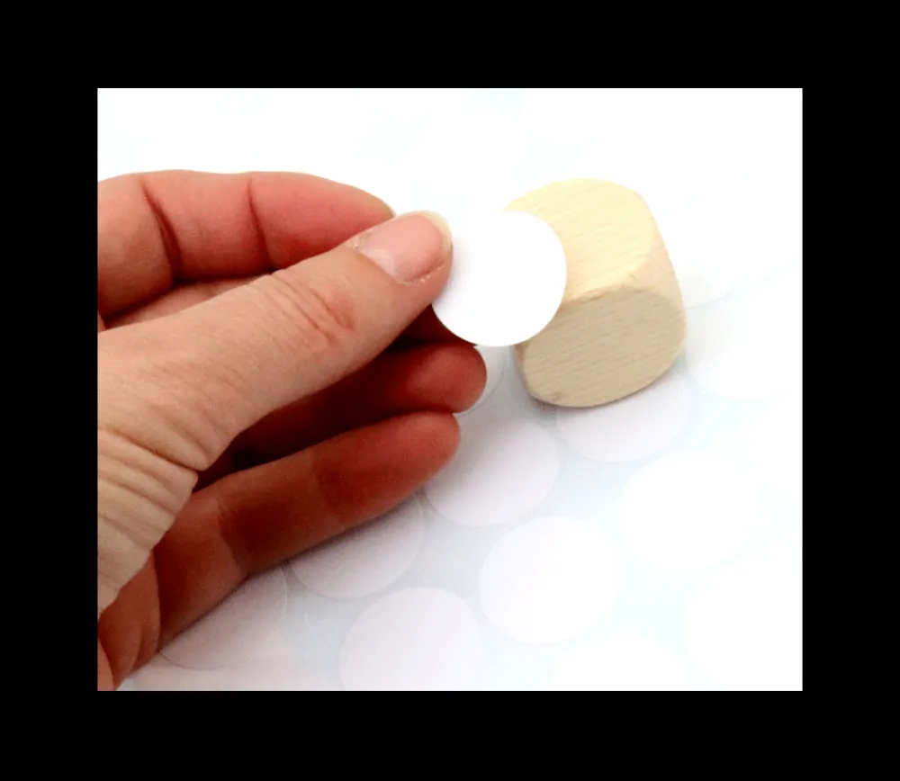 Tout Pour le Jeu 8 étiquettes 24 mm rondes autocollantes blanches pastille