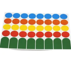 Tout Pour le Jeu 40 étiquettes 24 mm rondes autocollantes colorées pastilles en 5 couleurs