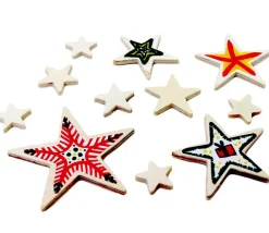 Tout Pour le Jeu 11 étoiles bois plates différentes tailles de 2.3 cm à 7.5 cm neutres