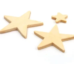 Tout Pour le Jeu 11 étoiles bois plates différentes tailles de 2.3 cm à 7.5 cm neutres