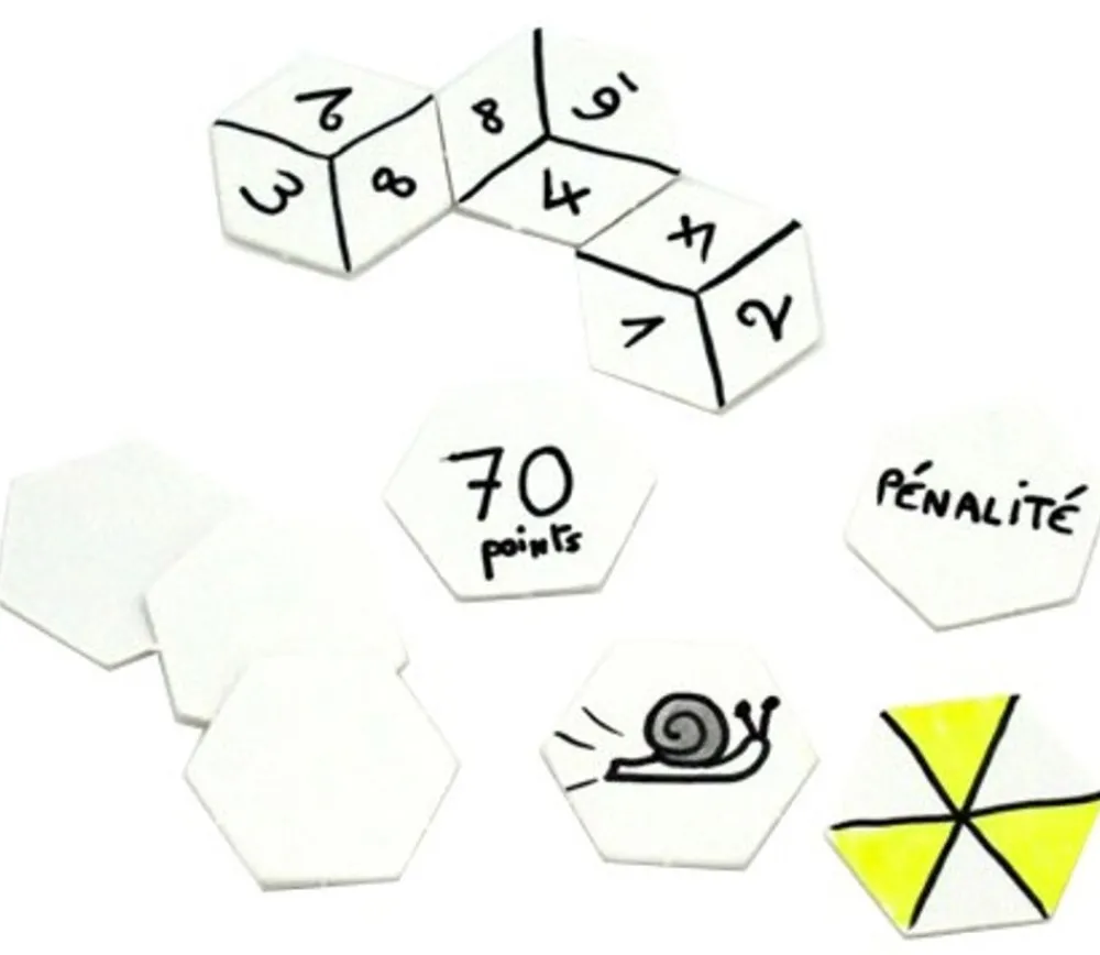 Tout Pour le Jeu 20 Tuiles 25 mm hexagones jetons épais blancs