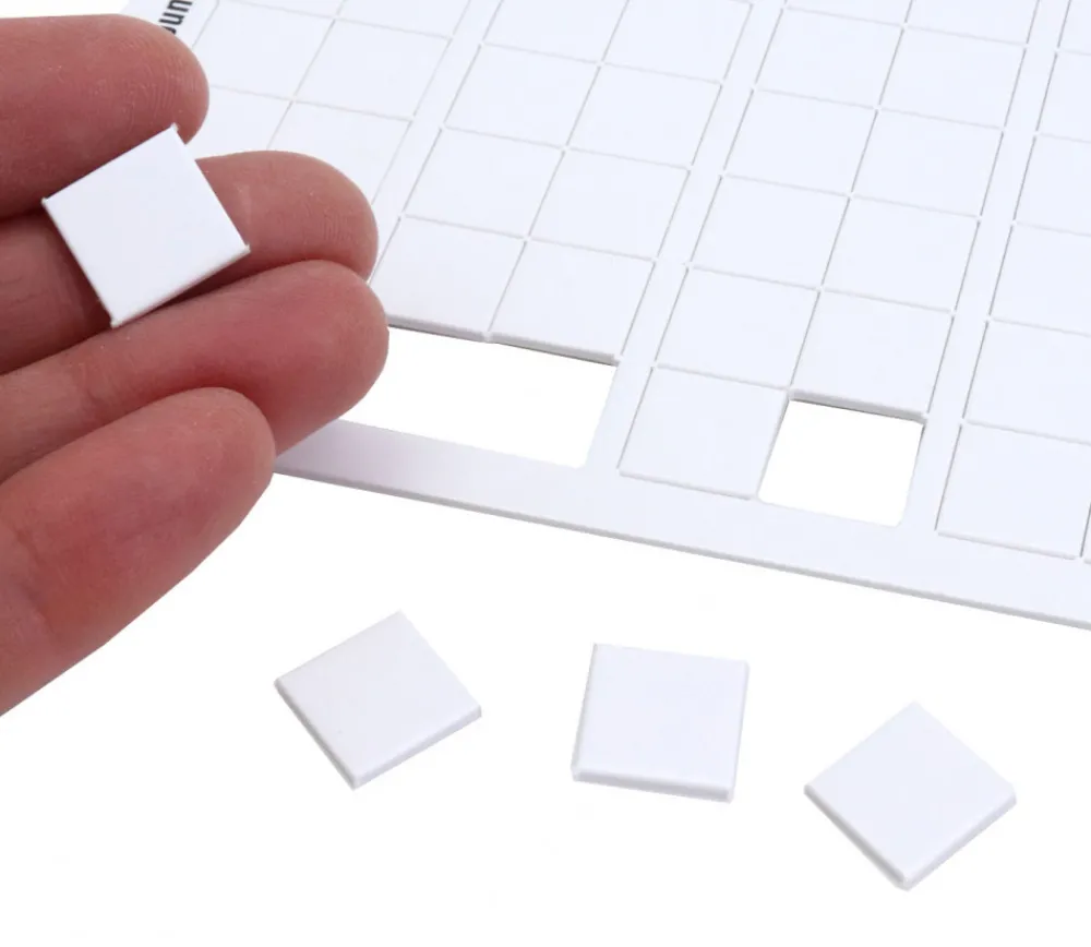 Tout Pour le Jeu 120 Tuiles carré 13 mm jetons épais blanc 1.3 cm vierge à personnaliser
