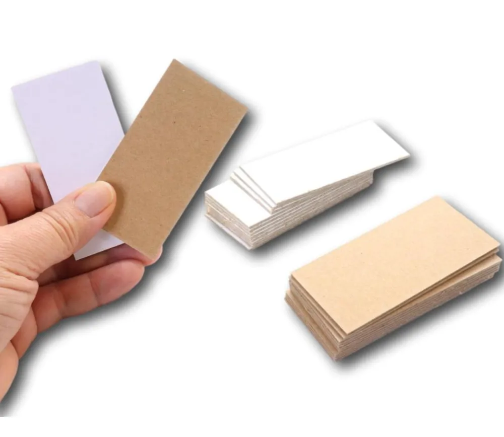 Tout Pour le Jeu 24 tuiles dominos 75 x 37 mm carton rigide blanc/gris vierge tuiles à personnaliser