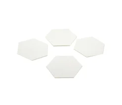 Tout Pour le Jeu 4 Tuiles hexagones jetons épais blancs 100 mm vierge à personnaliser