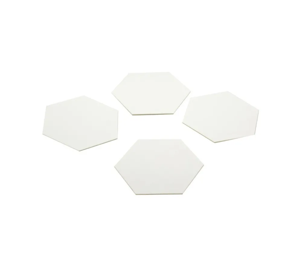 Tout Pour le Jeu 4 Tuiles hexagones jetons épais blancs 100 mm vierge à personnaliser