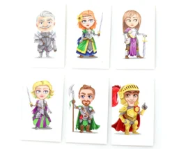 Tout Pour le Jeu 6 Tuiles personnages "chevalerie" 24 x 40 mm