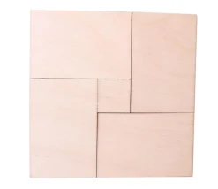 Tout Pour le Jeu 4 tuiles rectangles 6 x 4 cm en bois naturel
