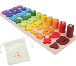 Tout Pour le Jeu Abaque arc-en-ciel des chiffres et couleurs tout en bois