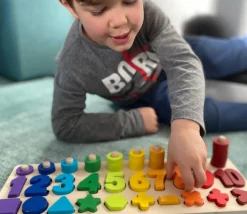 Tout Pour le Jeu Abaque arc-en-ciel des chiffres et couleurs tout en bois