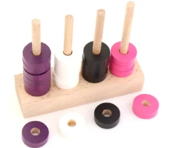 Tout Pour le Jeu Abaque de tri bois - Socle 4 tiges taille identique sans jetons