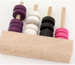 Tout Pour le Jeu Abaque de tri bois - Socle 4 tiges taille identique sans jetons