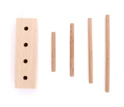 Tout Pour le Jeu Abaque de tri bois - Socle 4 tiges taille progressive sans jetons