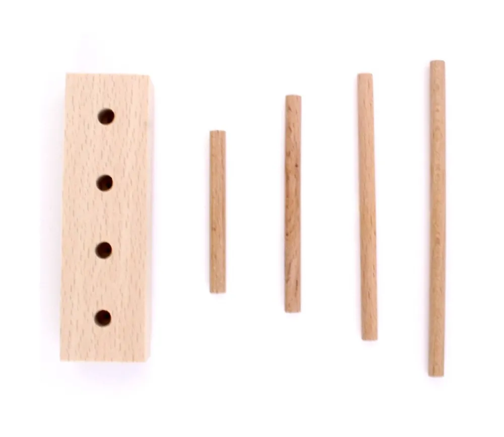 Tout Pour le Jeu Abaque de tri bois - Socle 4 tiges taille progressive sans jetons