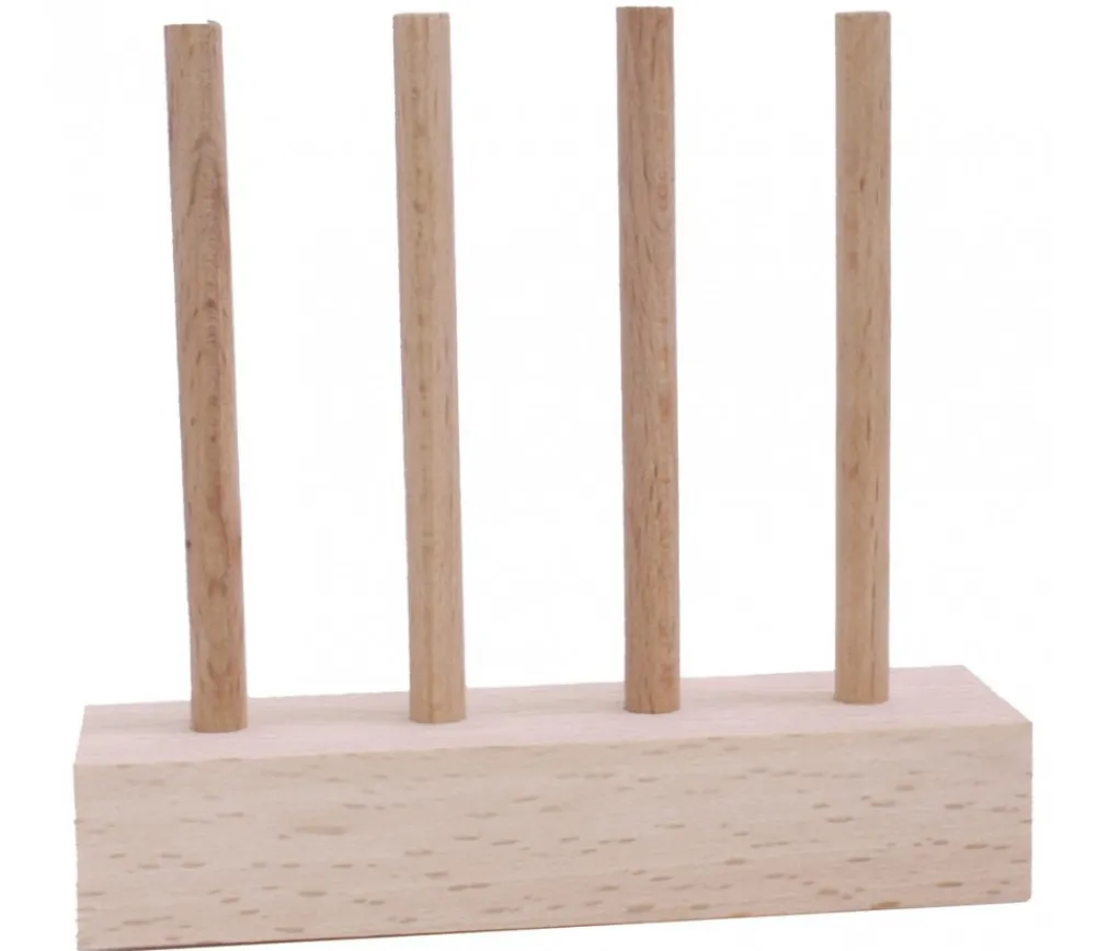 Tout Pour le Jeu Abaque de tri bois - Socle 4 tiges + 40 jetons rouge vert jaune bleu