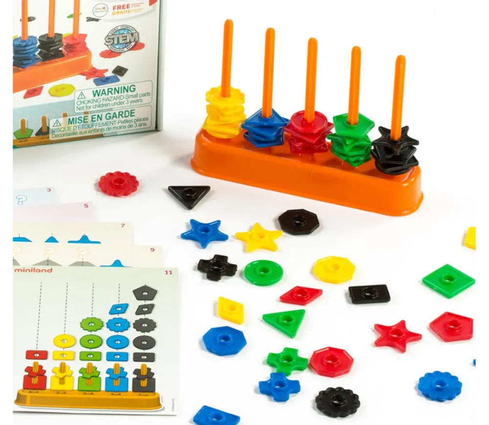 Tout Pour le Jeu Abaque de tri Formes - Socle 5 tiges + 50 jetons + fiches Abacolor