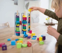 Tout Pour le Jeu Abaque ville - Tours à empiler en bois