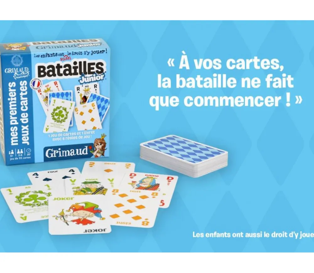 Tout Pour le Jeu Bataille Junior Jeu 54 cartes GRIMAUD enfant