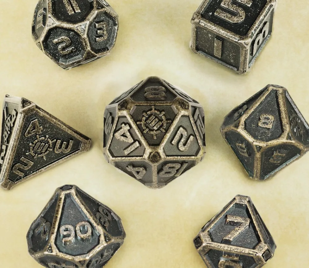 Tout Pour le Jeu Boite 7 dés multi-face métal jeux de rôles ENHANCE