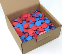 Tout Pour le Jeu Boite 400 Pions 25 mm bicolores recto bleu et verso rouge