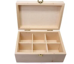 Tout Pour le Jeu Boite bois 6 compartiments 22.5 x 13.5 x 8 cm - fabrication en France