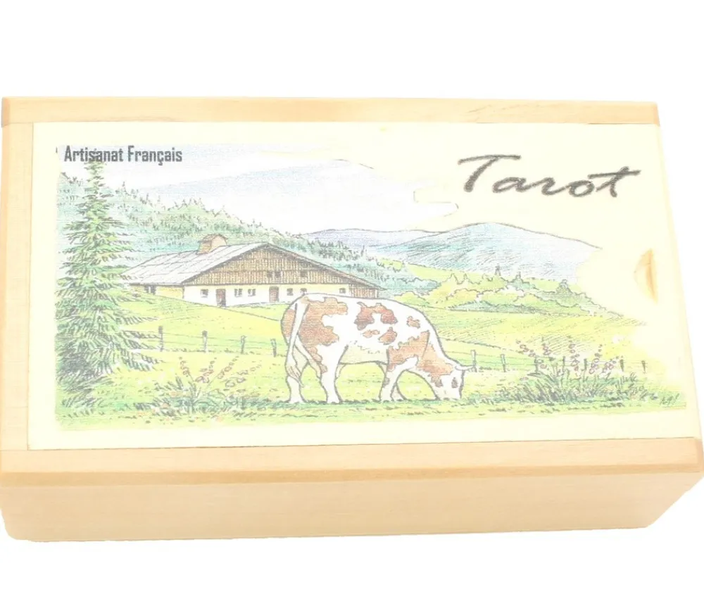 Tout Pour le Jeu Boite bois 13.3 x 7.9 x 4.1 cm pour jeu tarot décoré motif vide