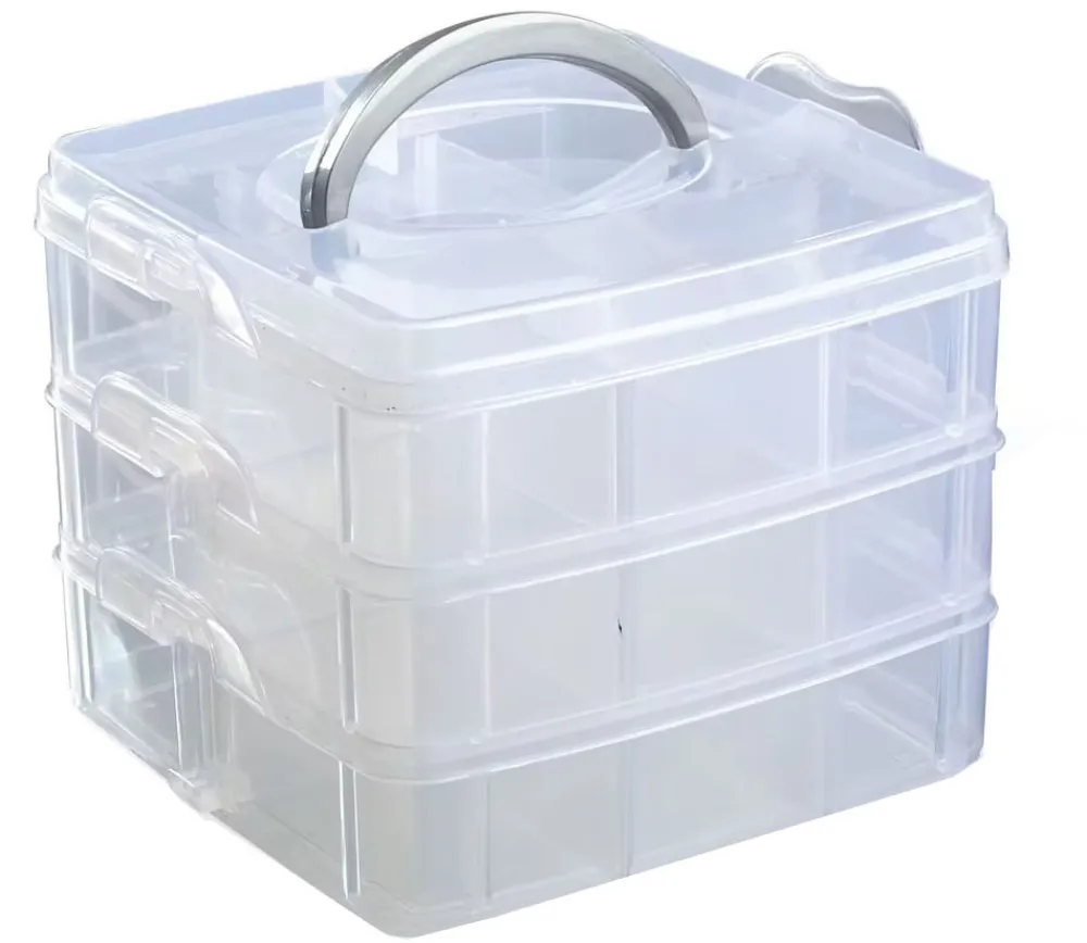 Tout Pour le Jeu Boite plastique 3 niveaux empilables 18 casiers
