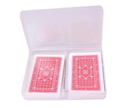 Tout Pour le Jeu Boite plastique double pour 2 jeux 54 cartes à jouer transparentes vide