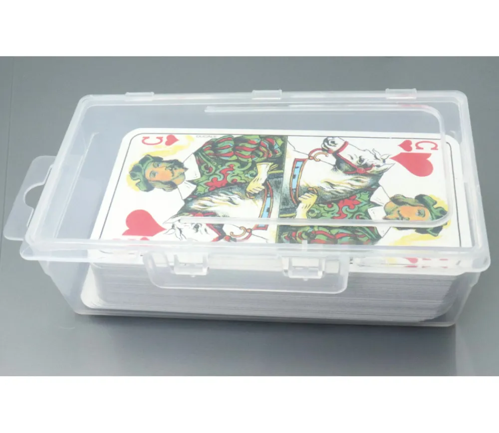 Tout Pour le Jeu Boite 130x76x42 mm vide plastique (format tarot) clips transparente