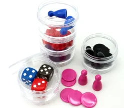 Tout Pour le Jeu Boîte composée de 5 mini boites empilables rondes de Ø 5 cm en plastique