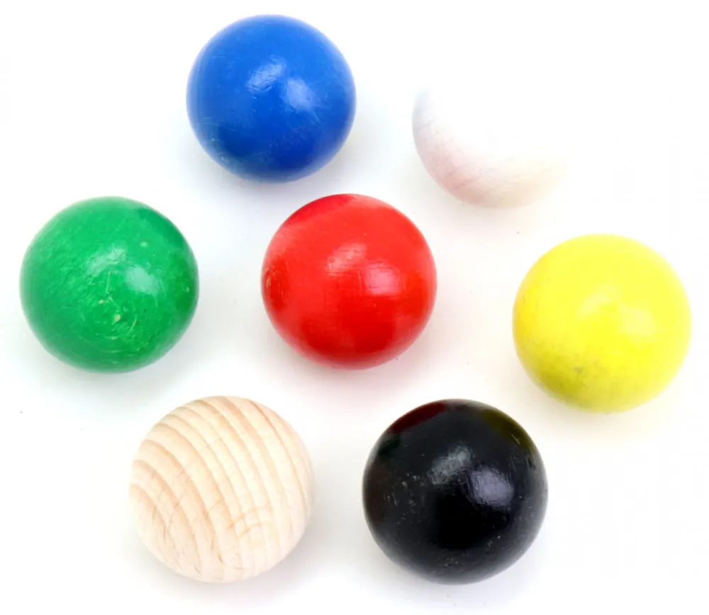 Tout Pour le Jeu Boule 2.5 cm couleur jaune en bois - bille hêtre diamètre 25 mm