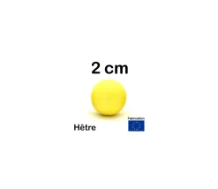 Tout Pour le Jeu Boule 2 cm couleur jaune en bois - bille hêtre diamètre 20 mm