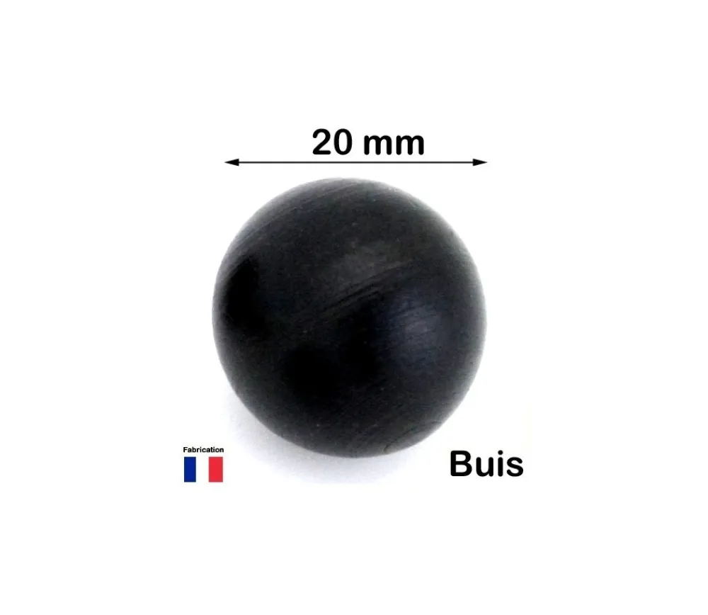 Tout Pour le Jeu Boule 2 cm couleur noire en bois - bille buis diamètre 20 mm