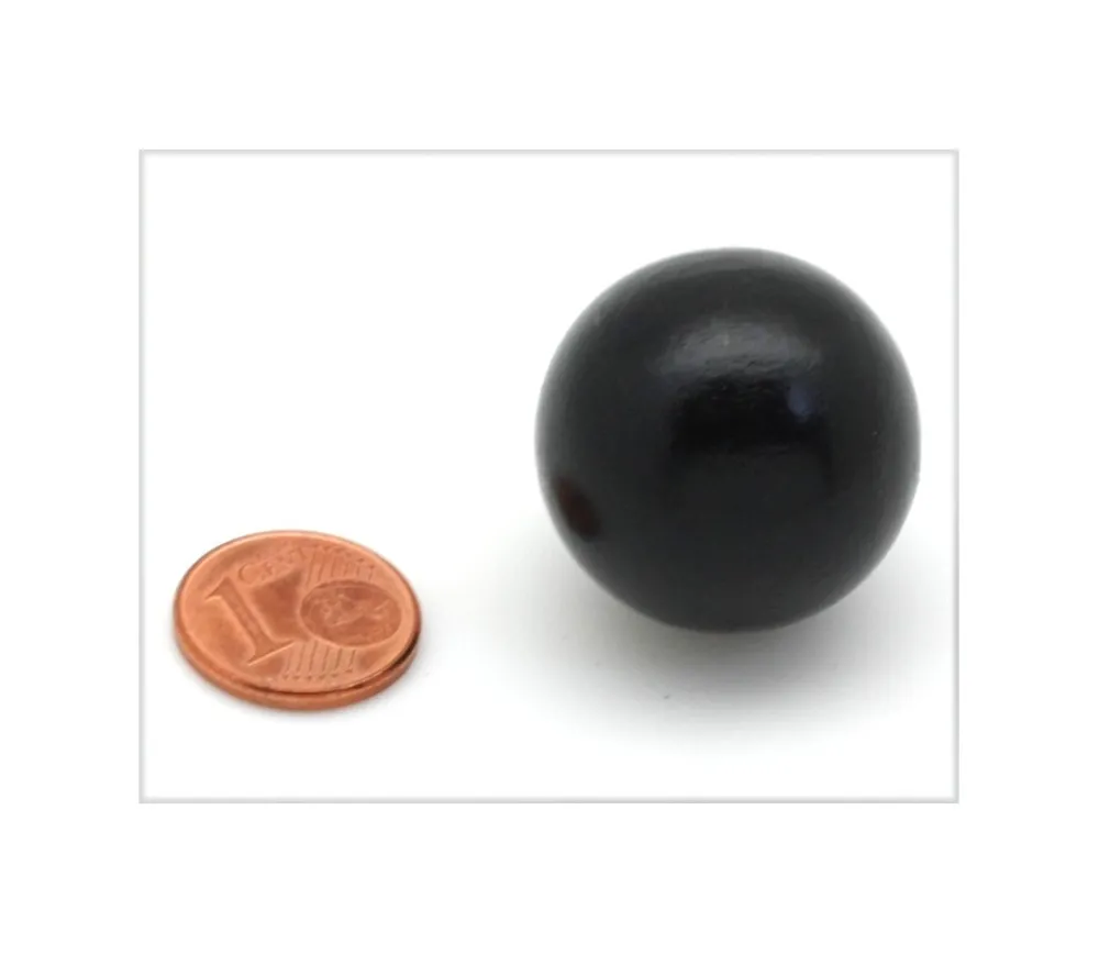 Tout Pour le Jeu Boule 2.5 cm couleur noire en bois - bille hêtre diamètre 25 mm