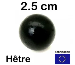 Tout Pour le Jeu Boule 2.5 cm couleur noire en bois - bille hêtre diamètre 25 mm