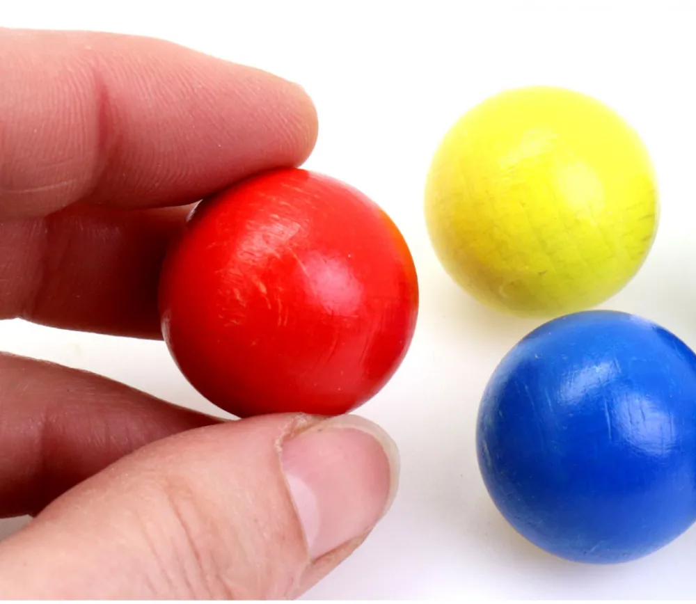 Tout Pour le Jeu Boule 2.5 cm couleur rouge en bois - bille hêtre diamètre 25 mm