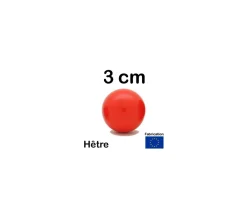 Tout Pour le Jeu Boule 3 cm couleur rouge en bois - cochonnet hêtre diamètre 30 mm