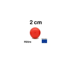 Tout Pour le Jeu Boule 2 cm couleur rouge en bois - bille hêtre diamètre 20 mm