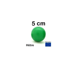 Tout Pour le Jeu Boule 5 cm couleur verte en bois - bille hêtre diamètre 50 mm