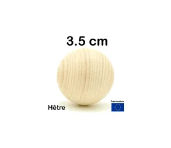 Tout Pour le Jeu Boule 3.5 cm en bois - bille hêtre diamètre 35 mm