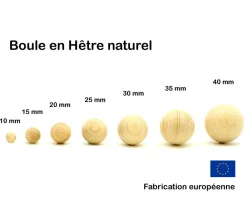 Tout Pour le Jeu Boule 3.5 cm en bois - bille hêtre diamètre 35 mm