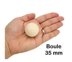 Tout Pour le Jeu Boule 3.5 cm en bois - bille hêtre diamètre 35 mm
