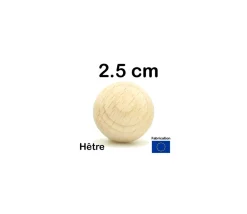 Tout Pour le Jeu Boule 2.5 cm en bois - bille hêtre diamètre 25 mm