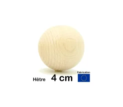 Tout Pour le Jeu Boule 4 cm en bois - grosse bille hêtre diamètre 40 mm