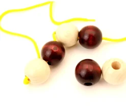Tout Pour le Jeu Boule percée 3 cm couleur marron en bois - Perle trouée macramé diamètre 30 mm trou 10 mm