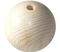 Tout Pour le Jeu Boule percée 8 cm en bois - grosse perle trouée hêtre diamètre 80 mm trou 10 mm