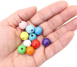 Tout Pour le Jeu Boule percée de 1.2 cm en bois - Mini perle trou 3 mm