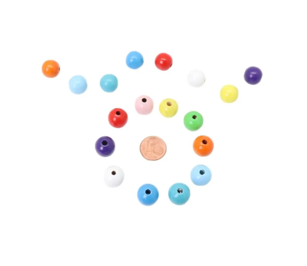 Tout Pour le Jeu Boule percée de 1.2 cm en bois - Mini perle trou 3 mm