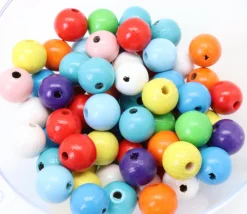Tout Pour le Jeu Boule percée de 1.2 cm en bois - Mini perle trou 3 mm